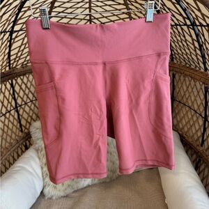 Old Navy Active PowerSoft High Rise Bike Shorts Dusty Rose Pink Large